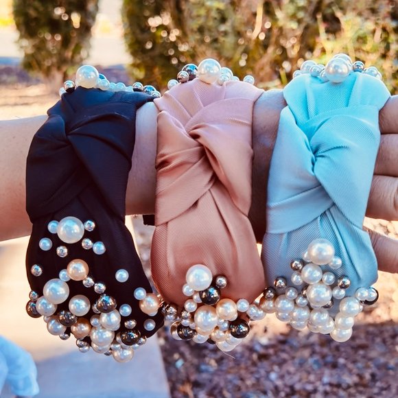 Luxury Beaded Headband with a knot on top - Picture 7 of 7